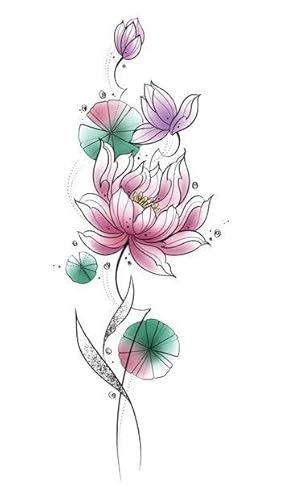 10 Stück Blumenarm-Imitations-Tattoo-Mädchen-Blumen-Temporäre Tattoo-Aufkleber von PEKNUX