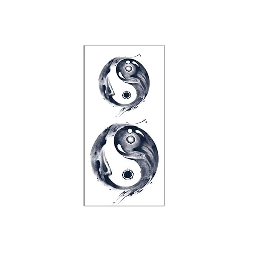 2 PCS Tai Chi Yin Und Yang Fisch Fake Tattoo Aufkleber Für Männer Und Frauen Wasserfest Und Langlebig Kräutersaft Semipermanente Fake Tattoos Unterarm Und Hand Realistisch von PEKNUX