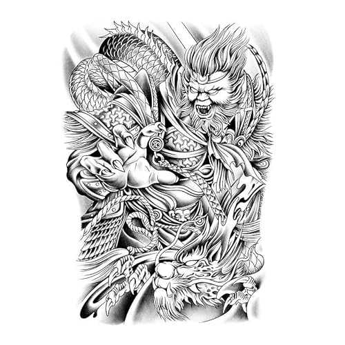 2 Pcs Kräuter Temporäre Tattoo Aufkleber Wasserdicht Männer Langlebige Volle Zurück Simulation Semi-Permanent Tattoo Großes Bild von PEKNUX