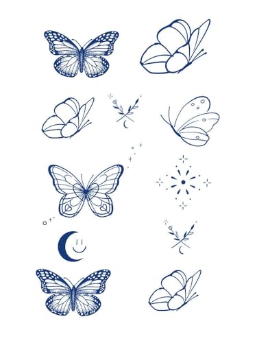 2 Pcs Schmetterling Kräuter Temporäre Tattoo Aufkleber Wasserdicht Frauen Langlebig Schlüsselbein Knöchel Niedlichen Handrücken Aufkleber Semi-Permanent von PEKNUX