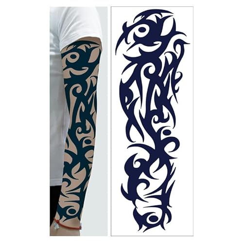 2 Stück Kräutersaft Voller Arm Temporäre Tattoo Aufkleber Für Männer Großes Bild Wasserdicht Simulierte Blume Arm Voller Arm Tattoo von PEKNUX