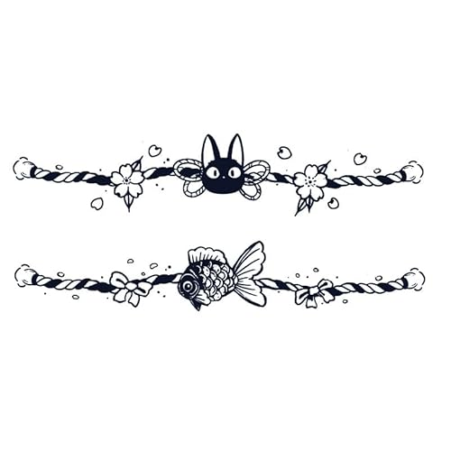 4 PCS Kräutersaft-Mädchen-Armband-Tattoo-Aufkleber Karpfen-Bowknot-Pfirsichblüten-Armband von PEKNUX