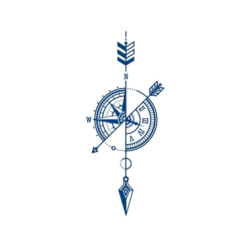 5 Bilder Temporäre Tattoos Semi-Permanent Temporary Tattoo Sticker For Männer Jungen Langlebig 1-2 Wochen Wasserdichte Körperpfeil-Tattoo-Aufkleber von PEKNUX