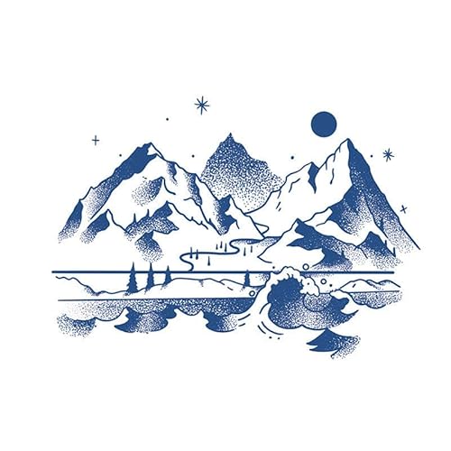 5 Pcs Berg Und Fluss Landschaft Saft Kräuter Temporäre Tattoo Aufkleber Bein Ring Männer Und Frauen Wasserdichte Langlebige Simulation Tattoo von PEKNUX