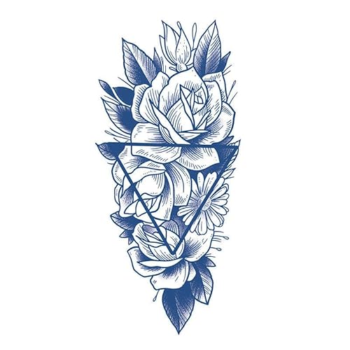 5 Stück pflanzliche temporäre Tattoo-Aufkleber für Frauen wasserdicht und langlebig einfache Blume großes Bild simulierte Blume Arm-Tattoo von PEKNUX