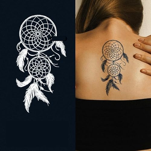 5 Stück pflanzliche temporäre Tattoo-Aufkleber langlebig wasserdicht großer Blumenarm semi-permanente Saft-Tattoo-Aufkleber für Männer und Frauen von PEKNUX