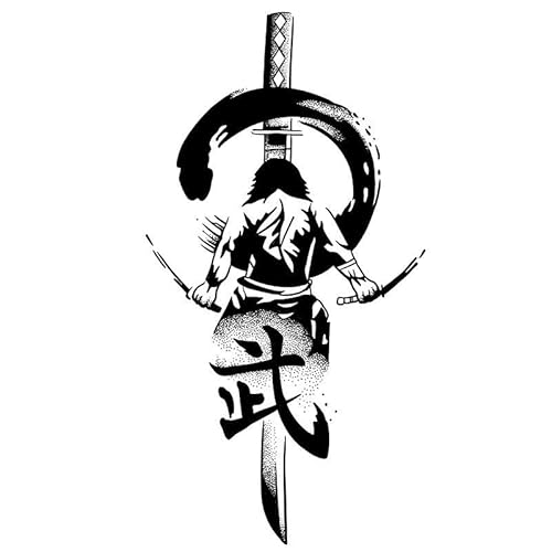 5 Stück temporäre Tattoo-Aufkleber Katana wasserdicht und langlebig für Männer und Frauen Beine und Arme Kräutersaft-Simulations-Tattoos sind nicht reflektierend und können nicht abgewaschen werden von PEKNUX