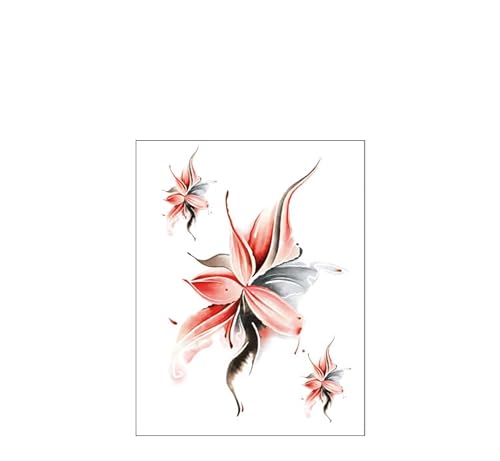 5 pcs Fake Tattoos Lotus Wirbelsäule Temporäre Tattoo Rücken Lotus Großes Muster Wasserdichte Männer Und Frauen Dauerhafte Blumenarmaufkleber von PEKNUX