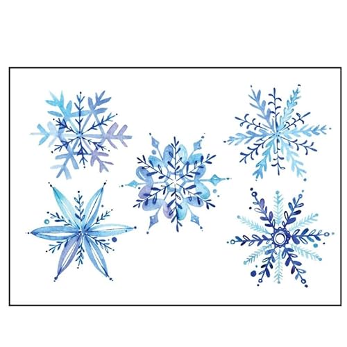 5 pcs Fake Tattoos Mädchen Schneeflocke Temporäre Tattoo Blasse Farbe Handbemalt Ohr Finger Schlüsselbein Eiskristall Aufkleber von PEKNUX