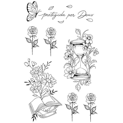 5-teiliger temporärer Tattoo-Aufkleber „Sanduhr“ für Frauen wasserdicht langlebig waschbar künstlicher Tattoo-Saft auf dem Armrücken semipermanent von PEKNUX