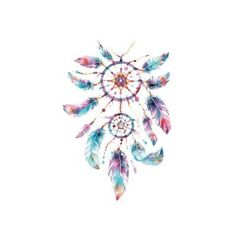 6 Dreamcatcher Temporäre Tattoo Aufkleber Set Farbe Feder Wasser Transfer Druck Mädchen Simulation Arm Aufkleber von PEKNUX