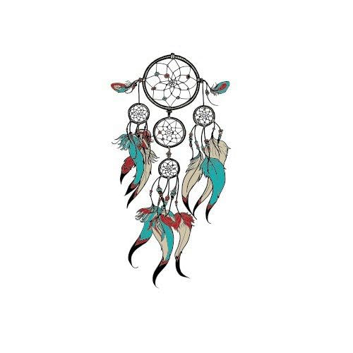 6 Dreamcatcher Temporäre Tattoo Aufkleber Set Farbe Feder Wasser Transfer Druck Mädchen Simulation Arm Aufkleber von PEKNUX