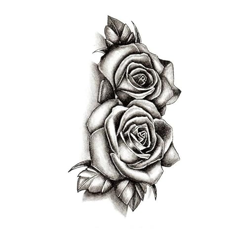 6 Stück Farbe Schwarz Und Weiß Schlüsselbein Kleine Frische Blume Temporäre Tattoo Tattoo Aufkleber Für Männer Und Frauen von PEKNUX