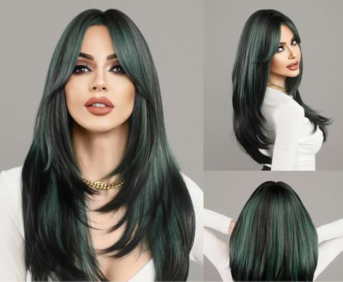 Europäische Und Amerikanische Perücken Für Frauen Mit Langen Glatten Haaren, Mittelscheitel-Perücken, Volle Kopfbedeckung Europäische Und Amerikanische Perücken Für Frauen Mit Langen Glatten Haaren, Mittelscheitel-Perücken, Volle Kopfbedeckung von PEKNUX