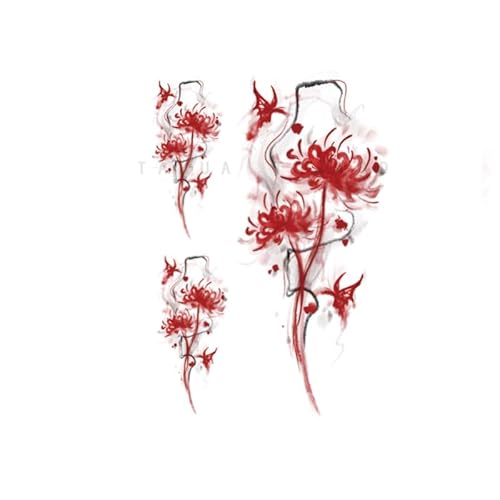 Fake Tattoos Chinesische Art Andere Seite Blume Temporäre Tätowierung Wasserdicht Dauerhafte Weibliche Liebe Blume Arm Großes Bild Blume Arm Aufkleber von PEKNUX