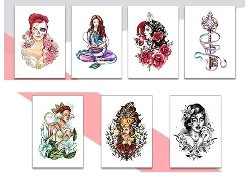 Handbemalte Mädchen-Serie Blumen-Arm-Tattoo-Aufkleber, Kunstbein, Temporäre Tattoo-Aufkleber von PEKNUX