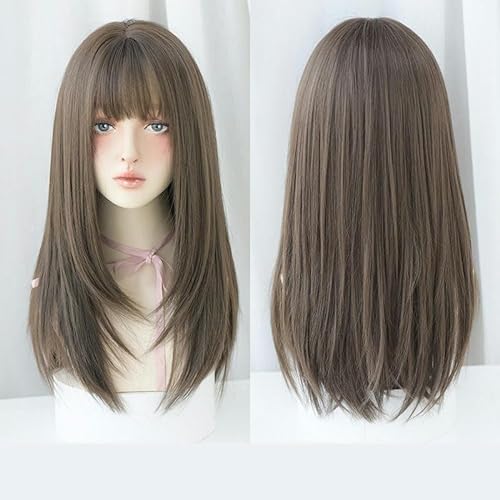 Langes Haar Für Damen, Realistisch Und Natürlich, Volles Stirnband, Langes Glattes Haar, Air Bangs Perücke, Flauschig Und Natürlich von PEKNUX