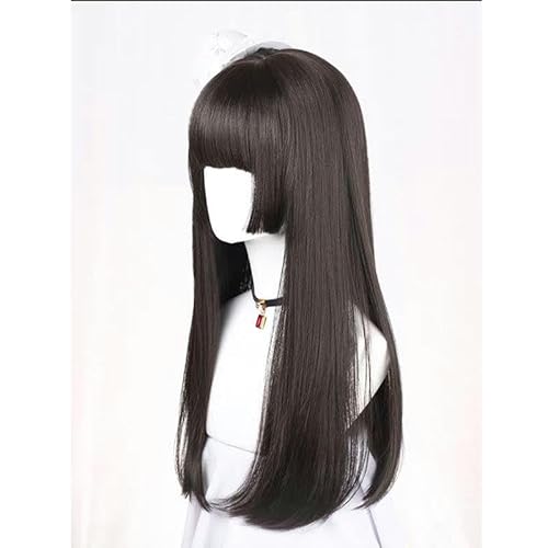 Perücke Damen Mittellanges Haar Glattes Haar Leicht Gelockt Air Bangs Perückenset Chemiefaserperücke Perücke Damen Mittellanges Haar Glattes Haar Leicht Gelockt Air Bangs Perückenset Chemiefaserperücke von PEKNUX