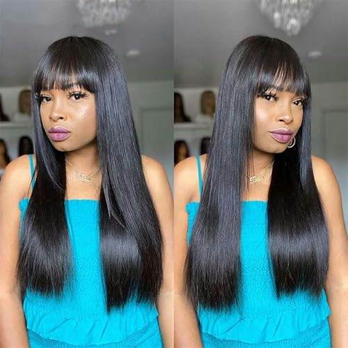Perücke Für Frauen Mit Langem, Glattem Haar, Air Pony, Simulierter Kopfhaut Und Kopfbedeckung Aus Chemiefaser Perücke Für Frauen Mit Langem, Glattem Haar, Air Pony, Simulierter Kopfhaut Und Kopfbedeckung Aus Chemiefaser von PEKNUX