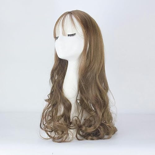 Vollkopfperücke Für Frauen Mit Großem, Gewelltem Air-Pony, Langem Lockigem Haar Und Dünnem Pony-Perückenset von PEKNUX