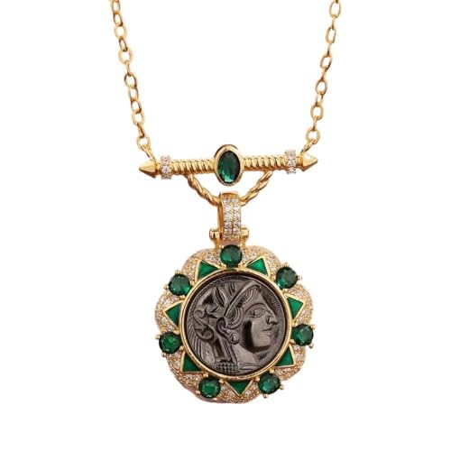 PELEIFA Griechische Mythologie Apollo Athena Hecate 18K Vergoldete Halskette,Medaillon Königin Münze Halskette for Frauen PELEIFA Griechische Mythologie Apollo Athena Hecate 18K Vergoldete Halskette,Medaillon Königin Münze Halskette for Frauen von PELEIFA