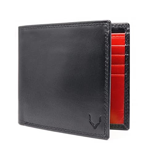 PELLE TORO® Minimalist Nappa-Leder Geldbörse Herren und Damen, Slim Wallet Kartenetui Mini Geldbeutel mit RFID Schutz, Portemonnaie Männer Klein, Kreditkartenetui Brieftasche, Schwarz Rot von PELLE TORO