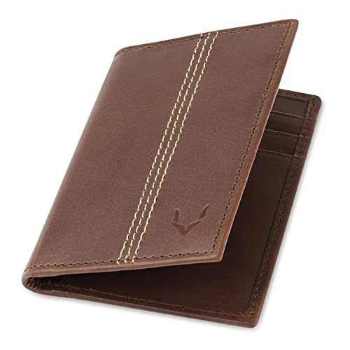 PELLE TORO® Minifold Slim Wallet, Kartenetui Mini, Geldbeutel mit RFID Schutz, Nappa-Leder Geldbörse Herren und Damen, Portemonnaie Männer Klein, Kreditkartenetui Brieftasche, Braun von PELLE TORO