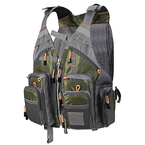 PELLOR Angel Westen, Herren Outdoor Freizeit Atmungsaktiv Weste Freizeitweste mit Vielen Taschen für Bauernhöfe Jagd Angeln von PELLOR