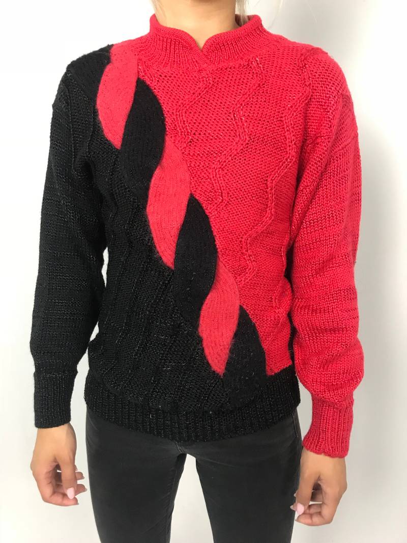 70Er Jahre Geflochtener Pullover Mit Stehkragen von PENAFLORIUM