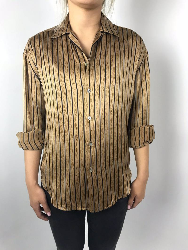 70Er Jahre Woodgrain Bluse von PENAFLORIUM