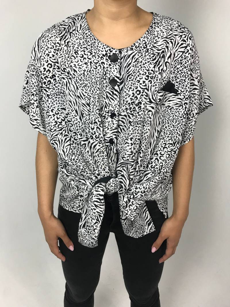 80Er Jahre Übergroßen Leopard Krawatte Vor Top von PENAFLORIUM
