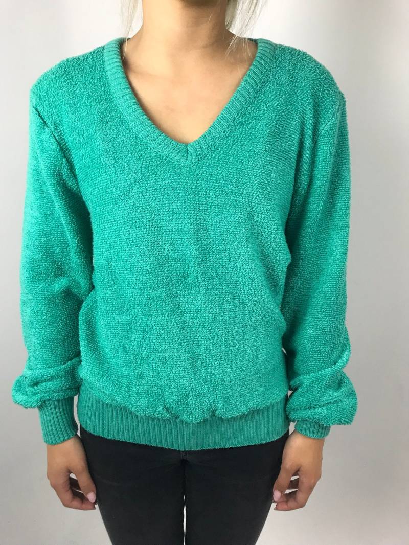 80Er Mint Loop Velour Sweater von PENAFLORIUM