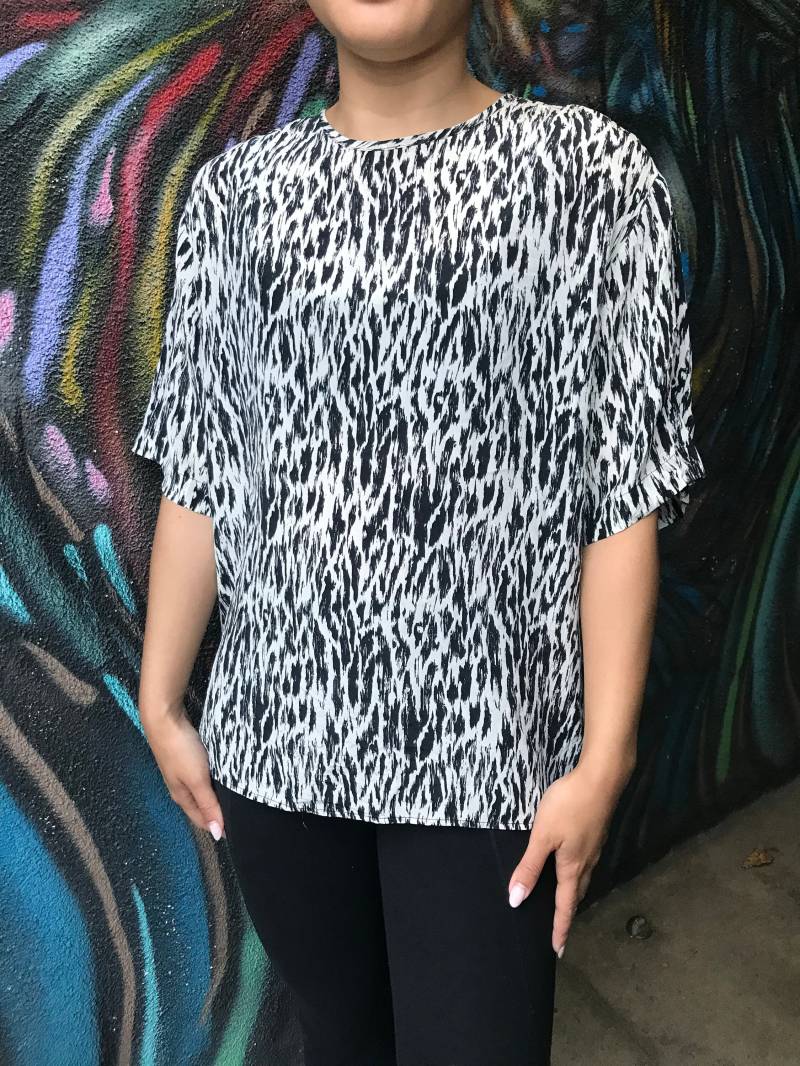 90Er Jahre Animal Print Bluse von PENAFLORIUM