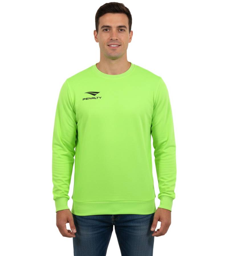 PENALTY Era Roundneck Herren Trainings-Sweater mit Logo-Print Sport-Pullover 354502-2100 Neon-Gelb von PENALTY