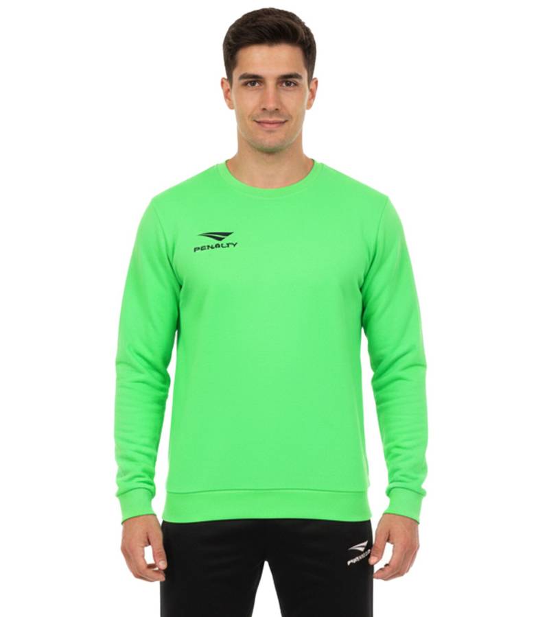 PENALTY Era Roundneck Herren Trainings-Sweater mit Logo-Print Sport-Pullover 354502-5010 Neon-Grün von PENALTY