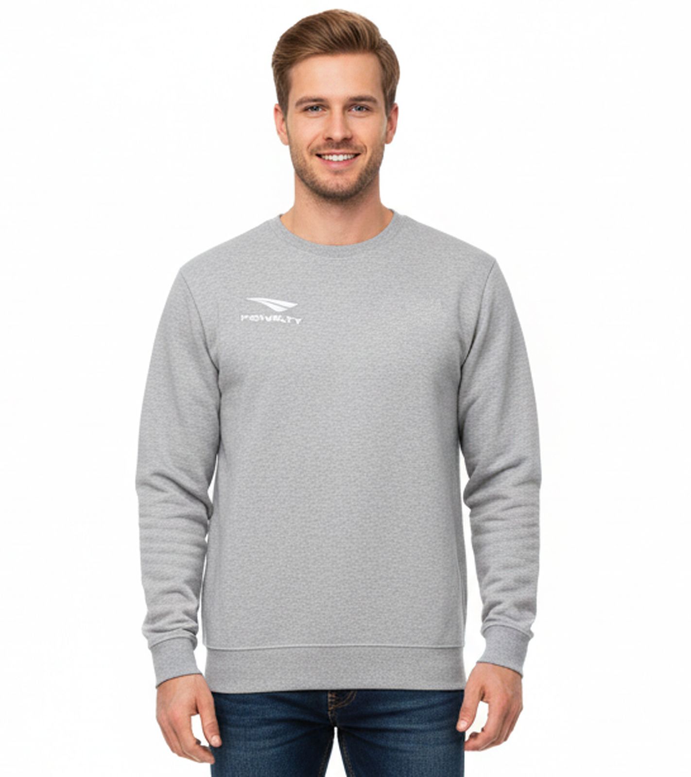 PENALTY Era Roundneck Herren Trainings-Sweater mit Logo-Print Sport-Pullover 354502-8000 Grau von PENALTY