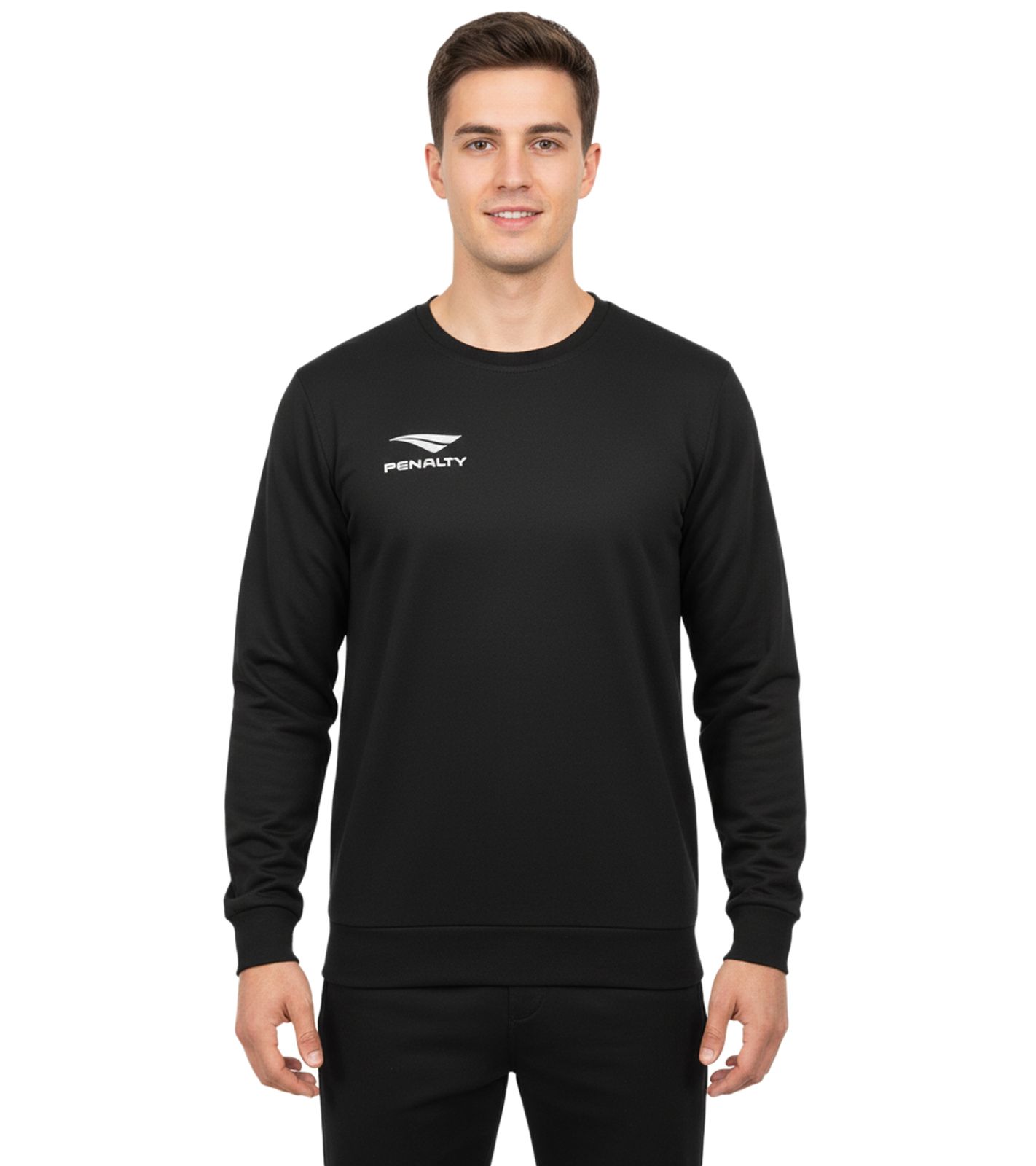 PENALTY Era Roundneck Herren Trainings-Sweater mit Logo-Print Sport-Pullover 354502-9000 Schwarz von PENALTY