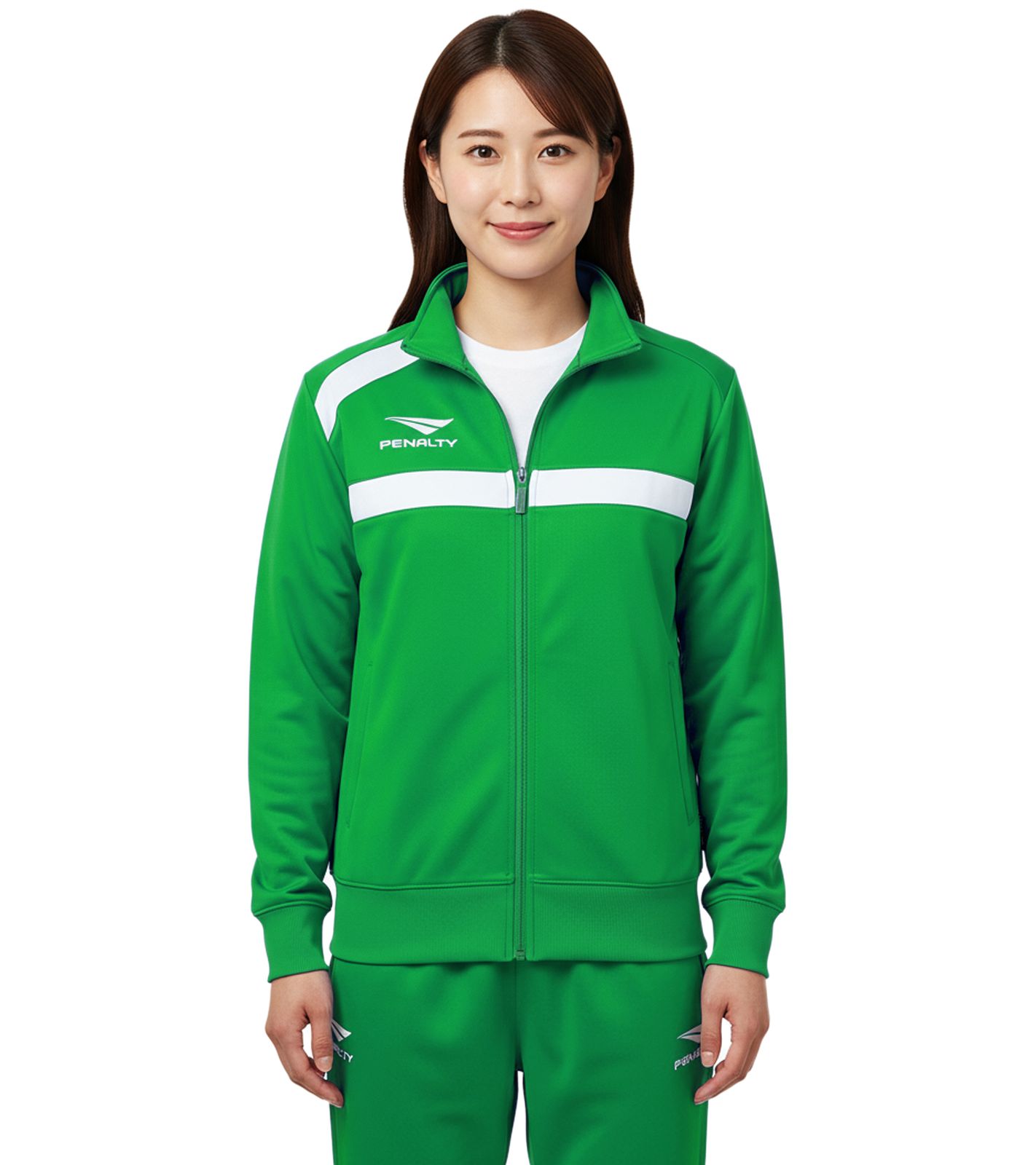 PENALTY Racer Wo Damen Trainings-Jacke mit Reißverschluss-Fronttaschen Sport-Jacke Fitness-Jacke 354620-5400 Grün von PENALTY