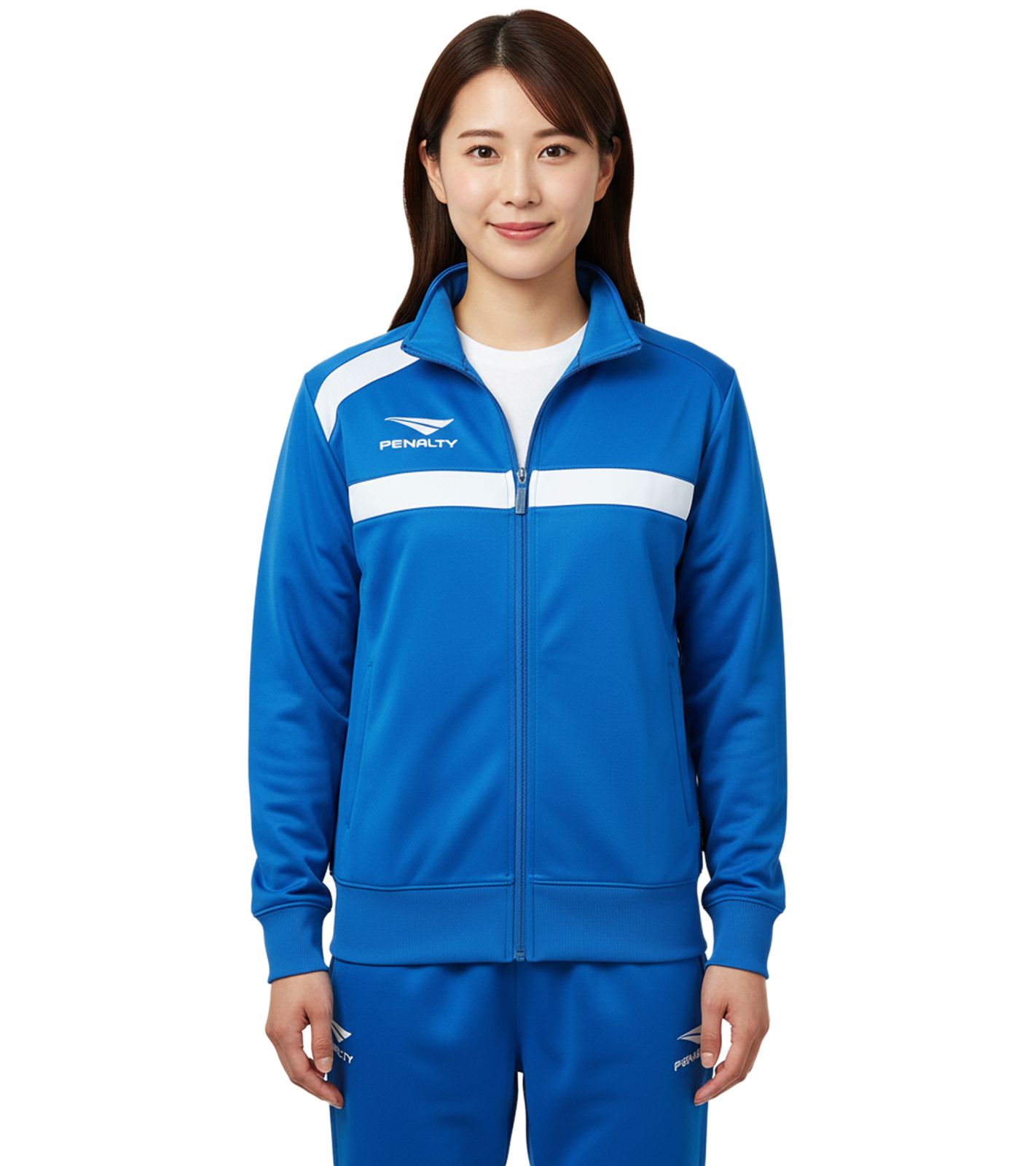 PENALTY Racer Wo Damen Trainings-Jacke mit Reißverschluss-Fronttaschen Sport-Jacke Fitness-Jacke 354620-6041 Blau von PENALTY