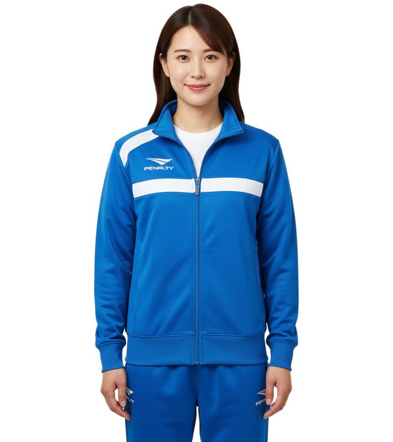 PENALTY Racer Wo Damen Trainings-Jacke mit Reißverschluss-Fronttaschen Sport-Jacke Fitness-Jacke 354620-6041 Blau von PENALTY