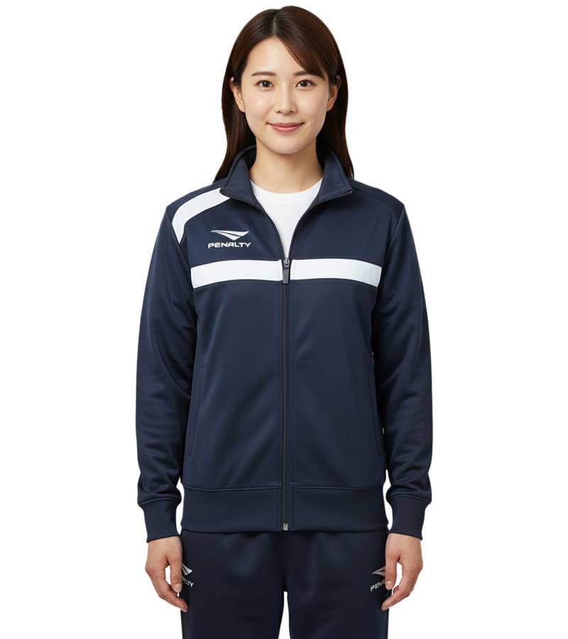 PENALTY Racer Wo Damen Trainings-Jacke mit Reißverschluss-Fronttaschen Sport-Jacke Fitness-Jacke 354620-6091 Navy von PENALTY