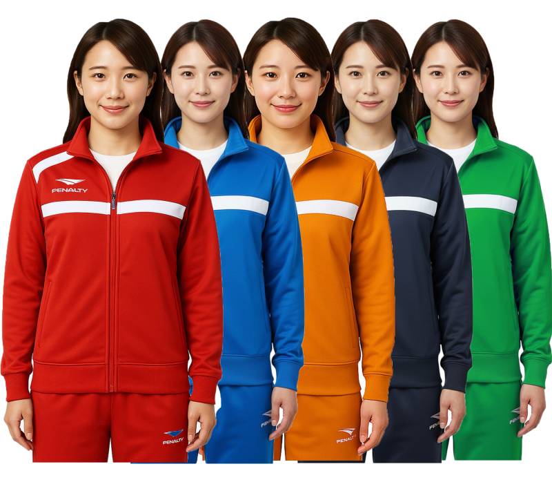 PENALTY Racer Wo Damen Trainings-Jacke mit Reißverschluss-Fronttaschen Sport-Jacke Fitness-Jacke 354620 Orange, Navy, Grün, Rot oder Blau von PENALTY