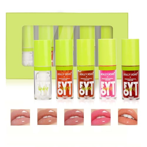 Lip Gloss Set, Feuchtigkeitsspendender Lipgloss,5 Farben Lip Oil Set, Hydrating Moisturiser Lip Gloss, Lasting Plumper Lip Glow Oil,Hochglanz Lip Lipstick, Reduziert Feine Linien Lip Gloss Tint Lip Gloss Set, Feuchtigkeitsspendender Lipgloss,5 Farben Lip Oil Set, Hydrating Moisturiser Lip Gloss, Lasting Plumper Lip Glow Oil,Hochglanz Lip Lipstick, Reduziert Feine Linien Lip Gloss Tint von PENCHUAN