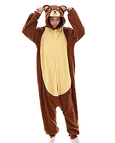 PENGMAI Tier Onesie Bär Pyjamas Erwachsene Cosplay Tieroutfit Nachtwäsche Kleid Overall Animal Kostüme Weihnachten Karneval von PENGMAI