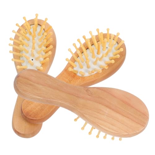 PENIKOKO 1 Satz 3 Stück -kamm Entwirren Tragbar Bräutigam Mini-bürste Styling Entlüftet Kissen Massieren Kleine Kämme Für Die Haare Tasche Haartrockner Pinselpinsel Reisefön Holz von PENIKOKO