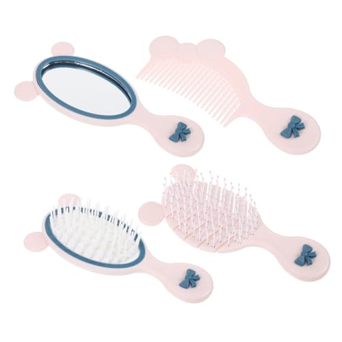PENIKOKO 1 Satz Kleines Haarbürsten Set mit Handspiegel Tragbare Entwirrungsbürste für Süßer Massagekamm für Mädchen Teiliges Set für Hause und Reisen von PENIKOKO