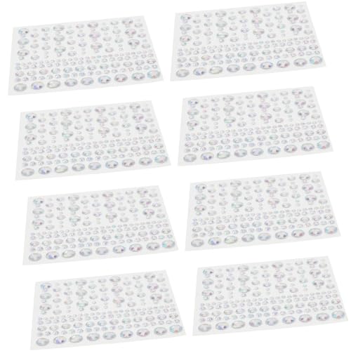 PENIKOKO 10 Blatt Selbstklebende Gesichtsrhinestones Bunte Strasssteine Aufkleber für Make Up Bühne Party Glitzernde Schmucksteine Dekoration für Festival und Karneval von PENIKOKO