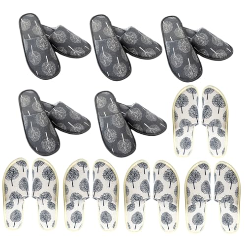 PENIKOKO 10 Paare Atmungsaktive Rutschfeste Hausschuhe mit Baum motiv Leichte Spa Hotelslipper Gelbe Damen Graue Herrenversionen Dünne Sohle für Gäste Reise und Wellness PENIKOKO 10 Paare Atmungsaktive Rutschfeste Hausschuhe mit Baum motiv Leichte Spa Hotelslipper Gelbe Damen Graue Herrenversionen Dünne Sohle für Gäste Reise und Wellness von PENIKOKO
