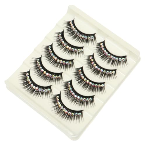 PENIKOKO 10 Paare Falsche Wimpern mit Glitzersteinen Dramatisch Lang und Dicht Strahlende Künstliche Wimpern für Frauen und Mädchen für Partys Club und Alltag Einfach zu Tragen und von PENIKOKO