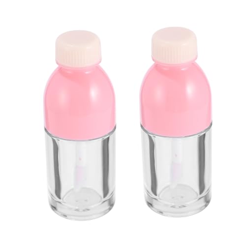PENIKOKO 10 Stück Leere Lipgloss Behälter Transparent Kleine Nachfüllbare Lipgloss Fläschchen für Damen Reise Kosmetik Aufbewahrung Kunststoff Rosa von PENIKOKO